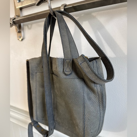 MADEWELL Small Transport Tote Crossbody Gray Leather O/S - Picture 2 of 9